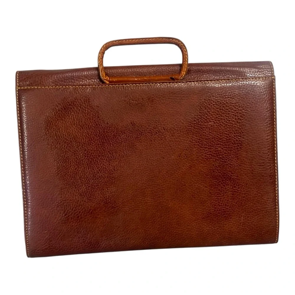 Vintage Stefano Gabbrielli‎ Italian Leather Briefcase Brown Attaché Bag